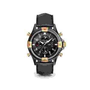 Gold on Black Leather strap